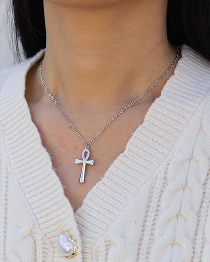 Baydurcan Pendant Necklace for Women Evil Eye Ankh Bow Necklace for Friends Sister Birthday Just Because Christmas Gifts
