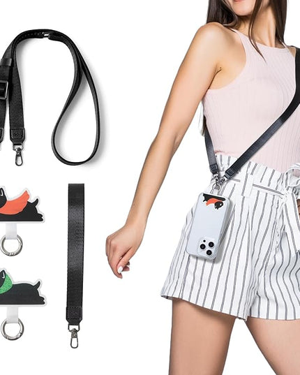 Anti-Theft Phone Strap, Adjustable Crossbody & Wrist Lanyard, Universal Tether Tab (2-Pack) for Secure Hands