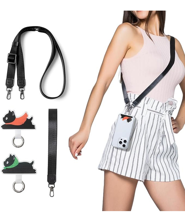 Anti-Theft Phone Strap, Adjustable Crossbody & Wrist Lanyard, Universal Tether Tab (2-Pack) for Secure Hands
