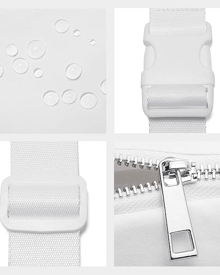 Belt Bag for Women Fanny Pack Crossbody Bags for Women Fashion Waist Packs with Adjustable Strap Gifts for Teenage Girls Women Men (White)