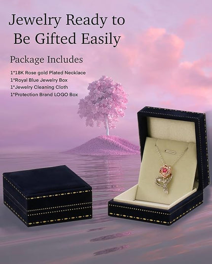 LAVALE Heart Birthstone Necklace for Women, Ideal Anniversary Birthday Gifts for Women Wife Girlfriend Her, Amazing Valentine's day Gift for Mom Women