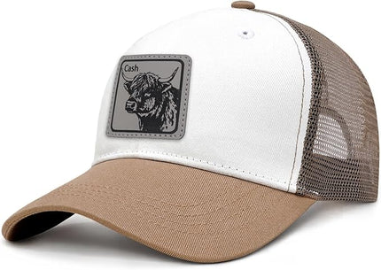 Animal Trucker Hats Leather Pattern Adjustable Snapback Mesh Animal Baseball Cap for Men