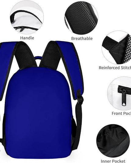 Fashion Navy Blue Backpack Lightweight Large Capacity Laptop Daybag for Travel Work