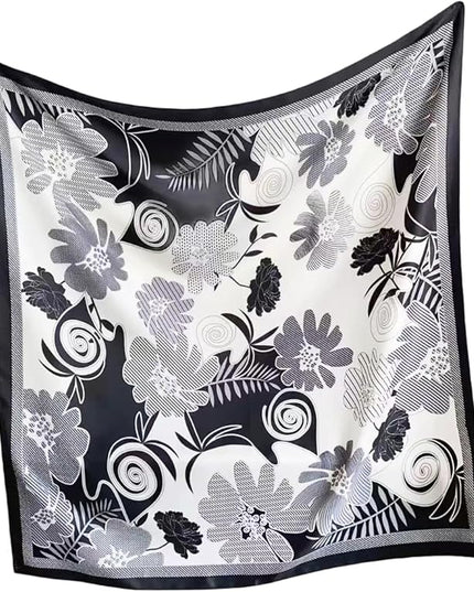 Julunar Silk Like Head Scarf for Women - Satin Large Hair Scarves - 35" Square Silk Hair Wrap for Sleeping with Gift Packed