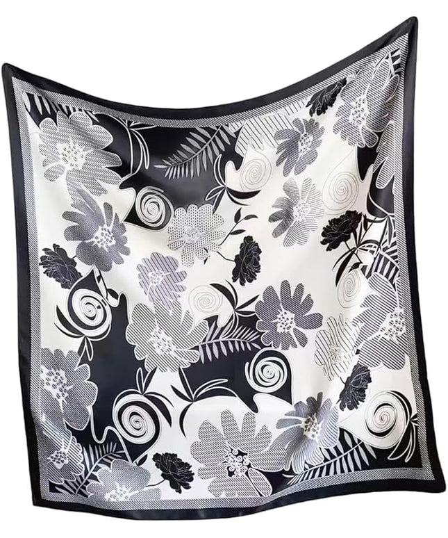 Julunar Silk Like Head Scarf for Women - Satin Large Hair Scarves - 35" Square Silk Hair Wrap for Sleeping with Gift Packed