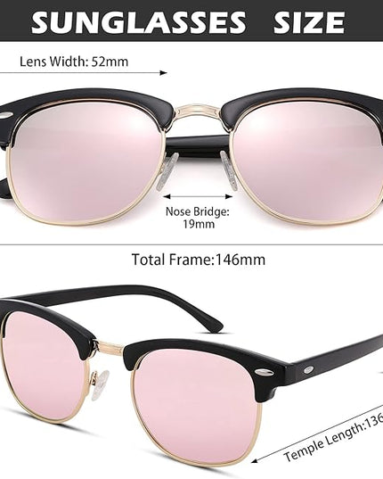 Pro Acme Semi-Rimless Polarized Sunglasses UV 400 Protection for Women Men