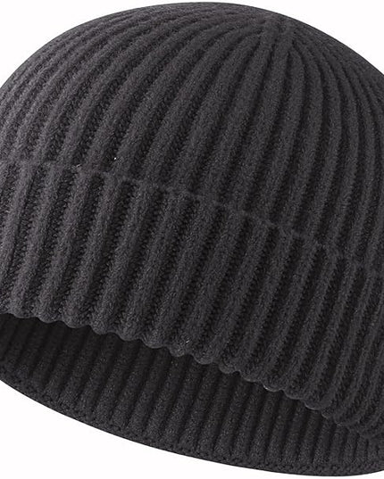 ROYBENS Swag Wool Knit Cuff Short Fisherman Beanie for Men Women, Winter Warm Hats