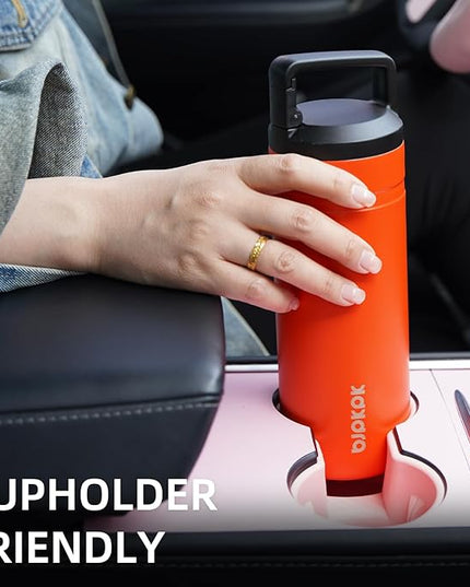 BJPKPK Insulated Water Bottle with 2 Lids,20 oz Double Wall Stainless Steel Vacuum Tumbler Travel Coffee Mug,Wide Mouth Thermal Cup,Barbie Pink