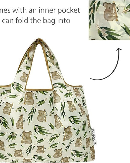 allydrew Large Foldable Tote Nylon Reusable Grocery Bags