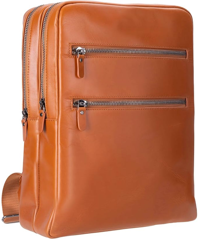 Osceola Genuine Leather Laptop Backpack for Men & Women, Handmade Leather Backpack Fits 16 Inch Laptop (Tan)