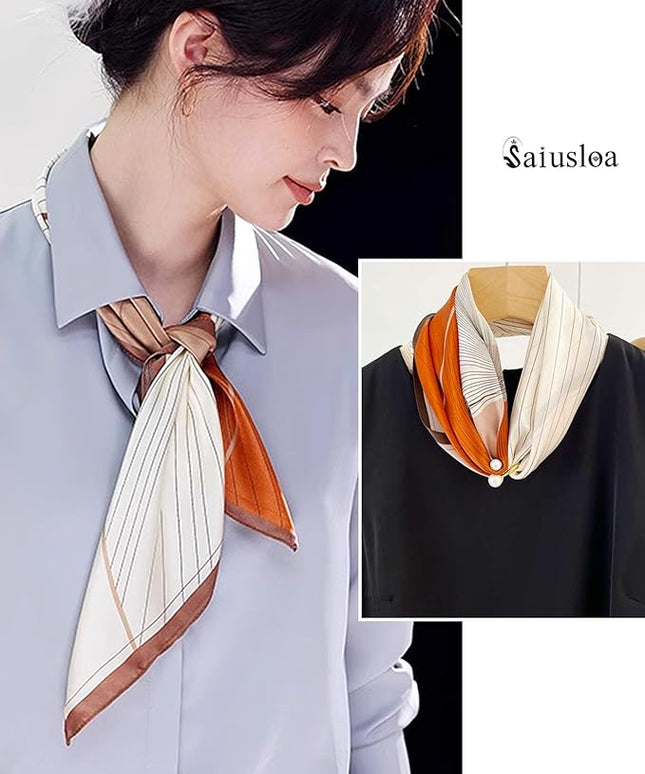 Neck Scarf For Womens Silky Head Scarves Hair Bandanas Square Scarf Fashion Accessories lightweight