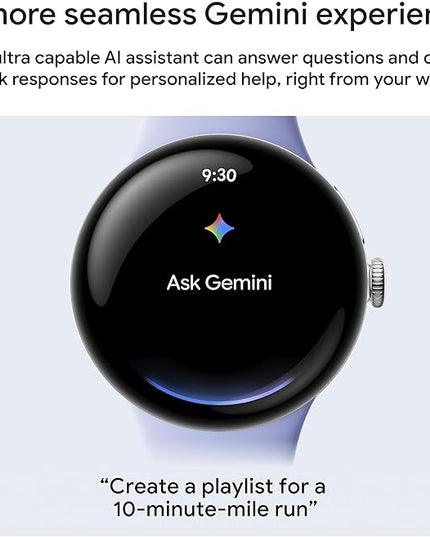 Google Pixel Watch 4 (41mm) - Android Smartwatch with Heart Rate and Sleep Tracking - 30-Hour Battery - Fitness Tracking - Google AI - Polished Silver Aluminum Case - Porcelain Active Band - Wi-Fi