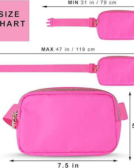 Hot Pink Belt Bag for Women & Girls – Stylish Fanny Pack, Crossbody Waist Bag, Fashionable Everywhere Belt Bag, Trendy Cross Body Fanny Pack for Travel & Daily Use