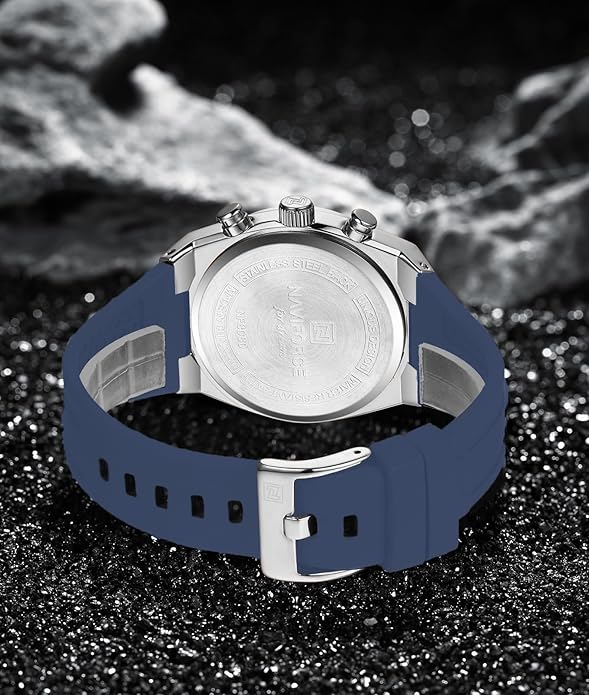 NAVIFORCE Watches for Men Multifunctional Chronograph Analog Quartz Waterproof Wirstwatch Silicone Strap Man Gifts