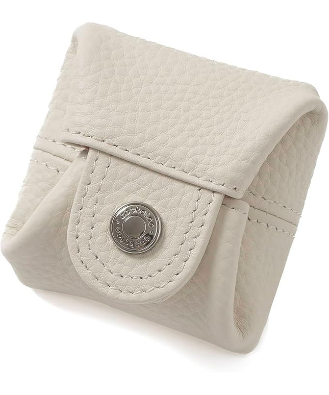 Cockatoo Genuine Leather Coin Pouch Change Holder, Mini Snap Pocket Wallet for Men Women (Ercu, Small)