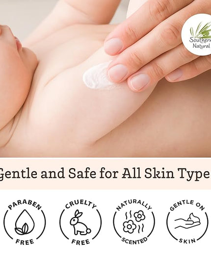 Southern Natural Goat Milk Lotion – Nourishing Face, Body & Hand Moisturizer for Dry & Sensitive Skin - Hydrating Cream, Gentle Skincare for Soft & Smooth Feel - Honey Almond Scent - 12oz