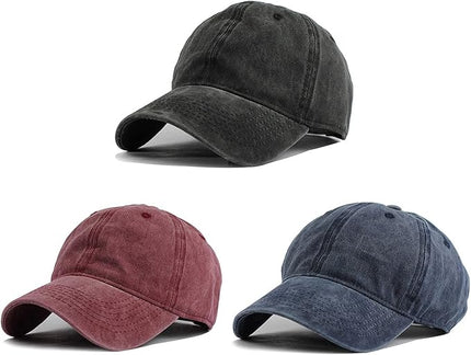 HH HOFNEN Men Women Washed Distressed Twill Cotton Baseball Cap Vintage Adjustable Dad Hat