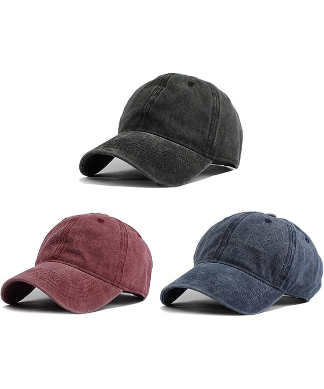 HH HOFNEN Men Women Washed Distressed Twill Cotton Baseball Cap Vintage Adjustable Dad Hat