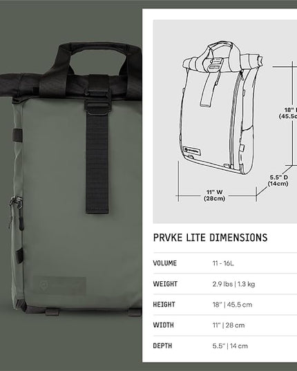 WANDRD PRVKE Lite: Weather-Resistant Travel & Camera Backpack with Laptop Sleeve, Quick Side Access, Clamshell Opening – Ideal Photography & Travel Bag