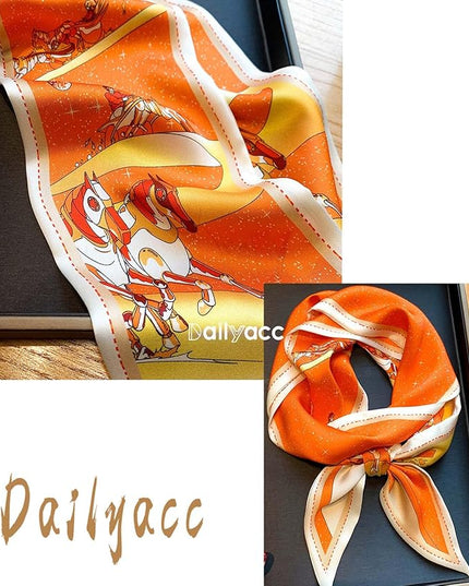 Dailyacc Hair Scarf for Women Fashion Silky Satin Headscarf Wrap Breathable Lightweight Neck Scarves For Handbag