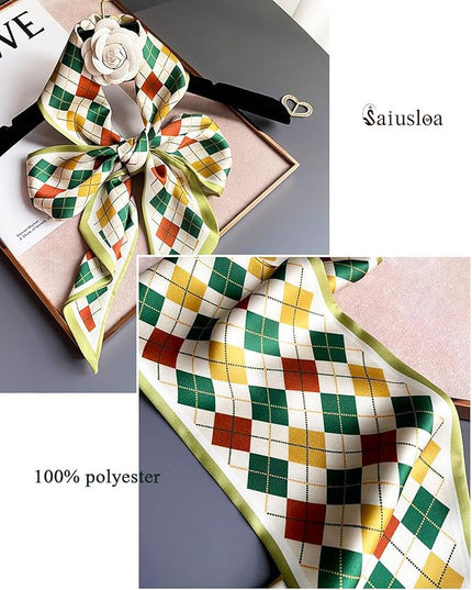 Purse Scarf For Handbags Head Scarves For Women's Hair Bags Scarfs Long Skinny Scarves Fashion Silky