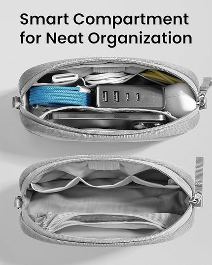 tomtoc Electronics Organizer Travel Case, Water Resistant Travel Bag Cable Organizer for Essentials, Tech Pouch Accessories Carry Storage for Cord, Phone, Cables, Airpods, USB Flash Drive, Daily Items
