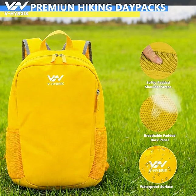 30L Commuter Backpack, Lightweight Laptop Camping Casual Daypacks, Waterproof Gym Travel School Bag Basic Backpack for Men Women-Yellow
