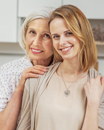 Iefil Christmas Gifts for Wife Women - 925 Sterling Silver Double Birthstone Necklace, Anniversary Birthday Gifts for Women, Jewelry Gift for Wife Girlfriend Mom Her