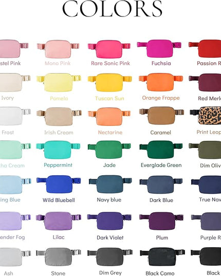 YOSHUYUKI Waist Belt Bag for Women Lulu Dupes Mini Small Crossbody Purse Sling Bag Cute Fashion Waterproof Fanny Pack Over The Shoulder Bags Fashionable Travel Running Belt Pouch Bum Bag Red Merlot