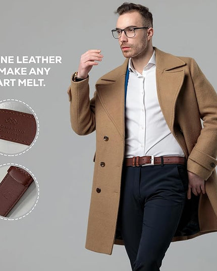 Marino’s Premium Belt Men, Genuine Leather Dress Belt for Men, Casual Mens Belt in Gift Box