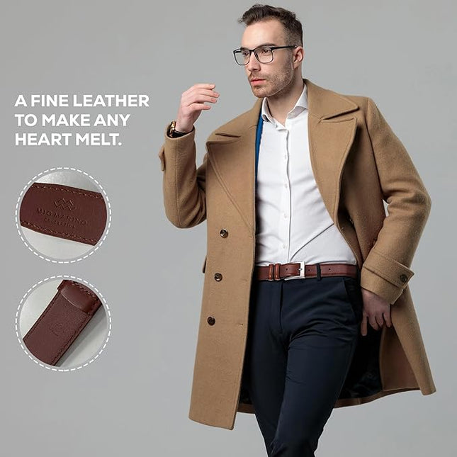Marino’s Premium Belt Men, Genuine Leather Dress Belt for Men, Casual Mens Belt in Gift Box