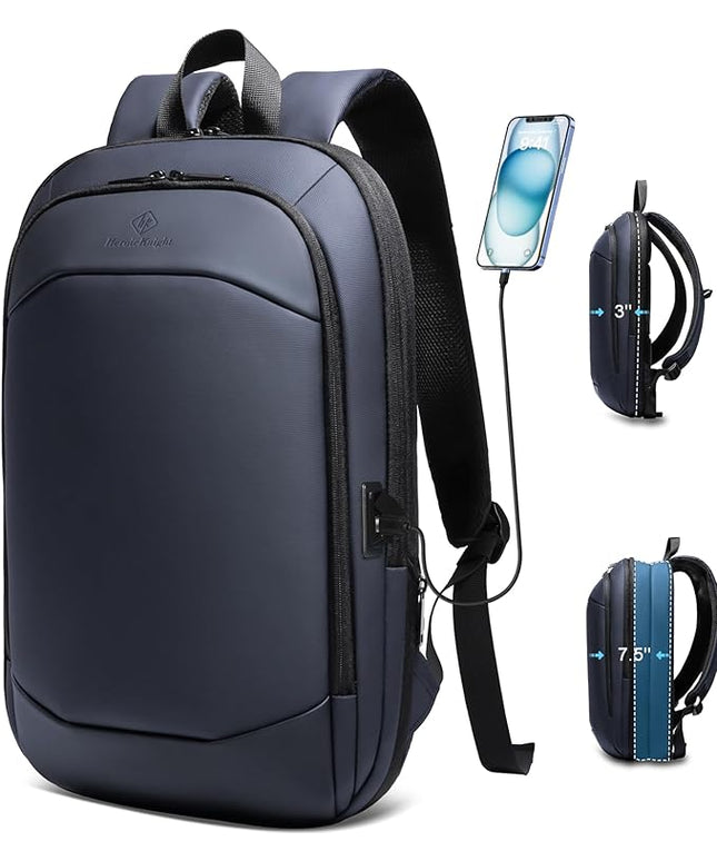 Business Backpack 17 Inch Slim Expandable Waterproof Travel Laptop Backpacks with USB Charger Port Anti-Theft Lightweight Large Work Computer Bag College Laptop Backpacks Gifts for Men Women,Dark Blue