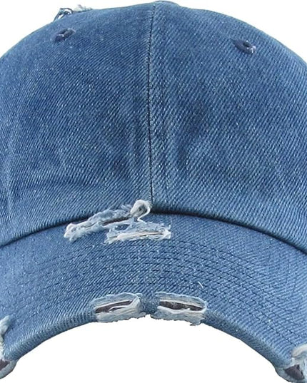 KBETHOS Vintage Washed Distressed Cotton Dad Hat Baseball Cap Adjustable Polo Trucker Unisex Style Headwear