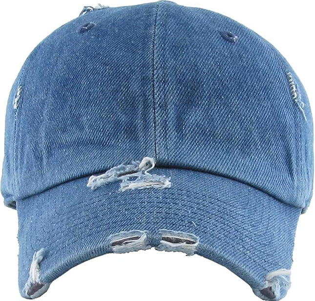 KBETHOS Vintage Washed Distressed Cotton Dad Hat Baseball Cap Adjustable Polo Trucker Unisex Style Headwear
