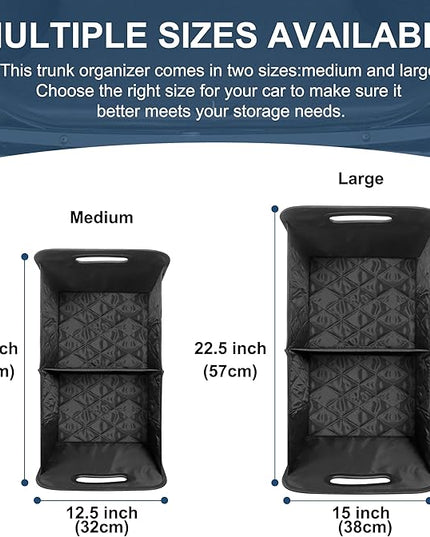 Deosk Car Trunk Organizer for SUV, Car Organizers and Storage with 6 Pocket, Car Accessories for Women/Men 70L Waterproof Polyester Trunk Organizer(Large, Charcoal)