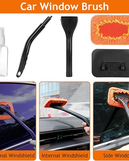 THINKWORK Windshield Cleaner Tool, Car Detailing Kit Interior, Car Cleaning Kit Interior and Exterior Detail Brush, Auto Supplies & Accessories for Men Women