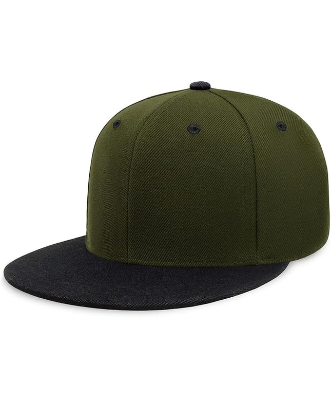 CHOK.LIDS Flat Bill Visor Classic Snapback Hat Blank Adjustable Brim High Top End Trendy Color Style Plain Tone Baseball Cap