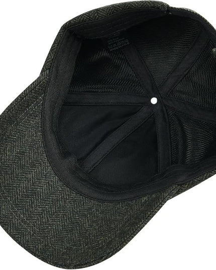 BOTVELA Wool Baseball Cap for Men Adjustable Unstructured Tweed Hat