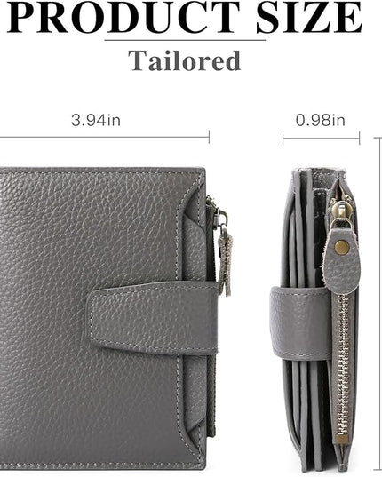 FALAN MULE Small Wallet for Women Leather Bifold Compact RFID Blocking Small Womens Wallet Purse