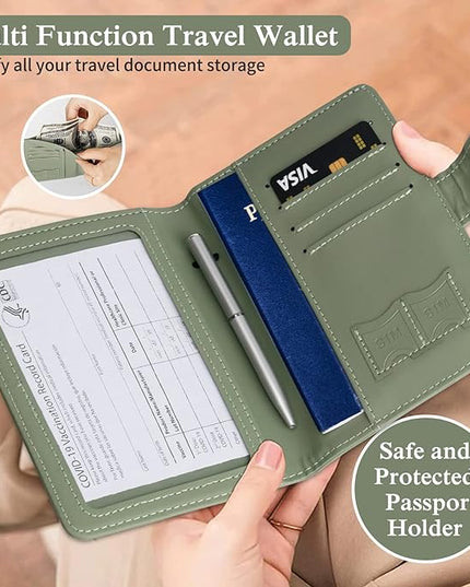 TIGARI Passport Holder for Travel Women Men, PU Leather Waterproof RFID Wallet Cover Case Sleeve, Valentines Day Gifts, Vacation Plane Cruise Travel Document Organizer Essentials