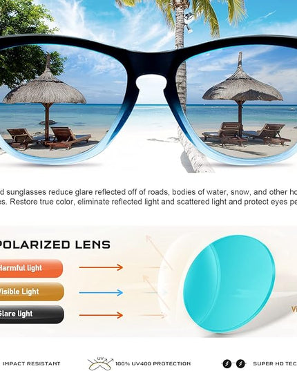 DANAMY Sunglasses Womens Polarized Sunglasses for Women Trendy Designer Mirrored UV400 Protection Sun Glasses