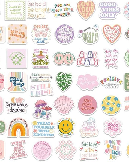 Cute Preppy Stickers Pack for Girls Women Kids 100pcs Vinyl Waterproof Aesthetic Stickers for Water Bottles Laptop Phone Pink Aesthetic Preppy Stuff, Things, Inspirational Positive Motivational Decals