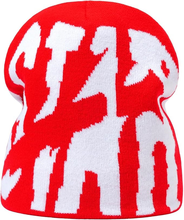 Y2K Beanie for Men Women Knitted Hat Winter Cap Star Design Warm Casual Skullies Cold Weather Knit Outdoor