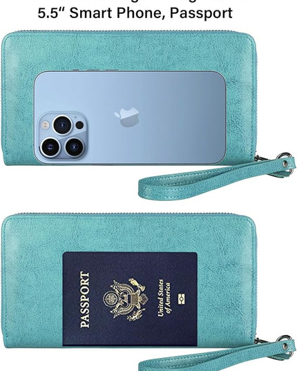 Lavemi Small Compact Women Wallet RFID Blocking Genuine Leather Bifold Purse with ID Windows