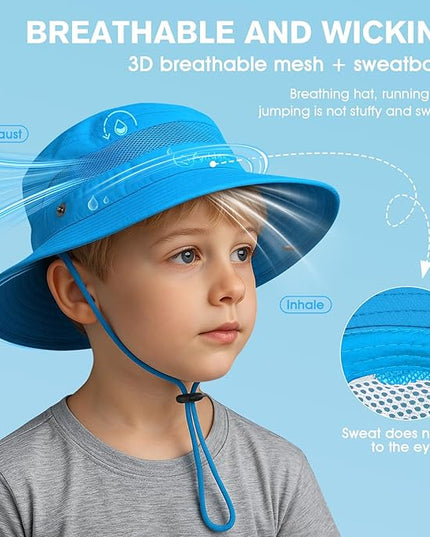 Century Star Outdoor Kids Sun Hat UPF 50+ Quick Dry Adjustable Bucket Hat Windproof Waterproof Beach Fishing Safari Hat