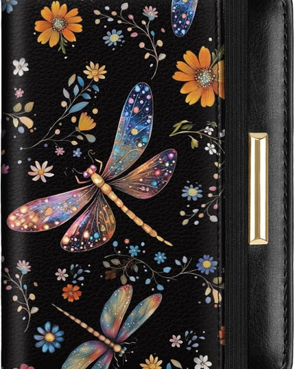 Passport Holder Cover Travel RFID Blocking Passport Cover Rose Gold Cute Flowers Passport Wallet with Elastic Band for Women