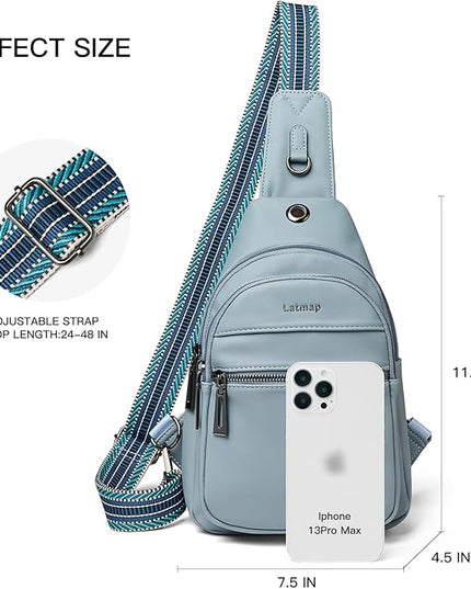 Sling Bag For Women Faux Leather Small Casual Daypack Backpack Fanny Pack Crossbody Chest Bags Purse