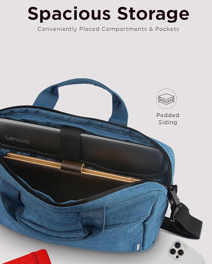 Lenovo Laptop Carrying Case T210, 15.6-Inch Laptop and Tablet, Sleek Design, Durable and Water-Repellent Fabric, Business Casual or School, GX40Q17230 Casual Toploader - Blue
