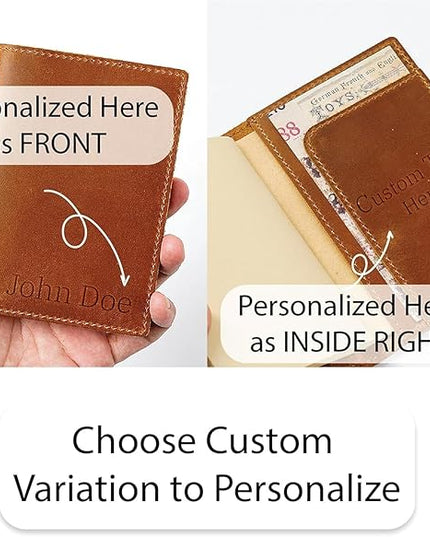 HIFA Leather Passport Holder, Handmade Passport Cover with Card and Ticket Slot - Genuine Leather, Elegant Design, Easy Access - Passport Case, Passport Wallet, Passport Holder