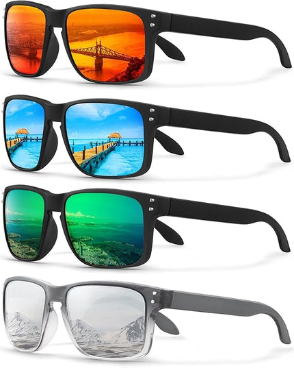 KUGUAOK Polarized Square Sunglasses For Men and Women Matte Finish Sun Glasses UV Protection Glasses